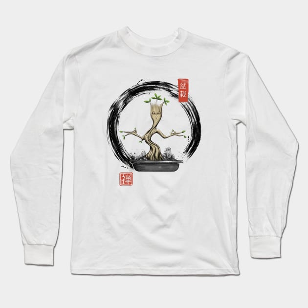 Bonsai Meditations Long Sleeve T-Shirt by Vincent Trinidad Art